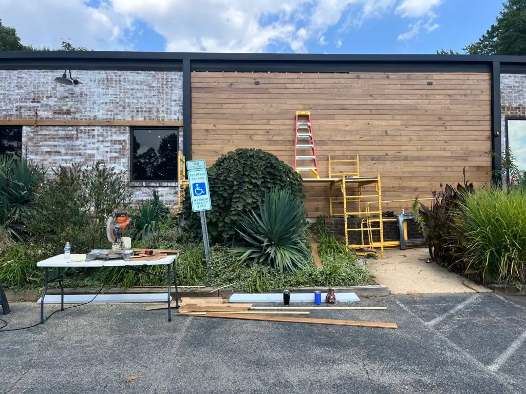 Sign Restoration Carpentry in Raleigh — pine tongue and groove